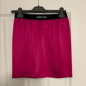 Tom Ford Stretch Silk Mini Skirt Hot Pink NWT